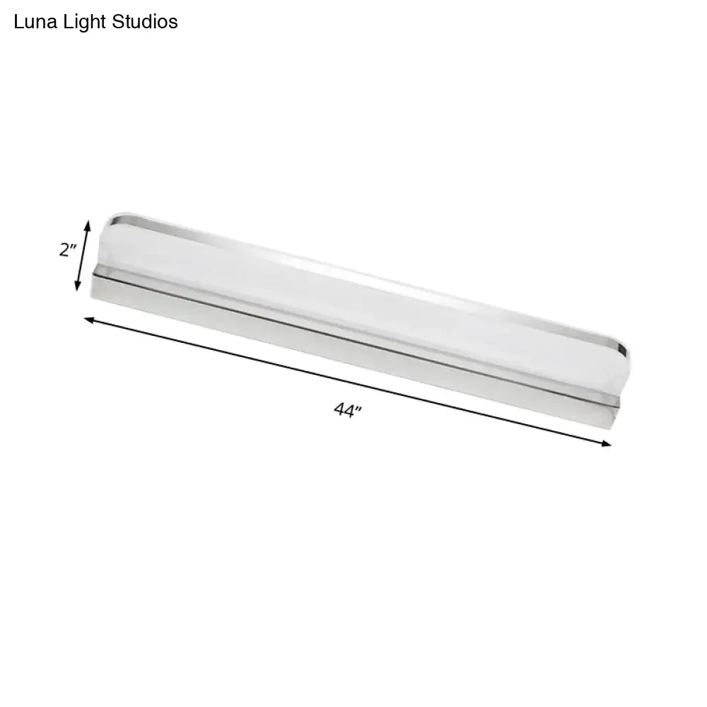 Minimalist chrome led vanity wall light for bathroom