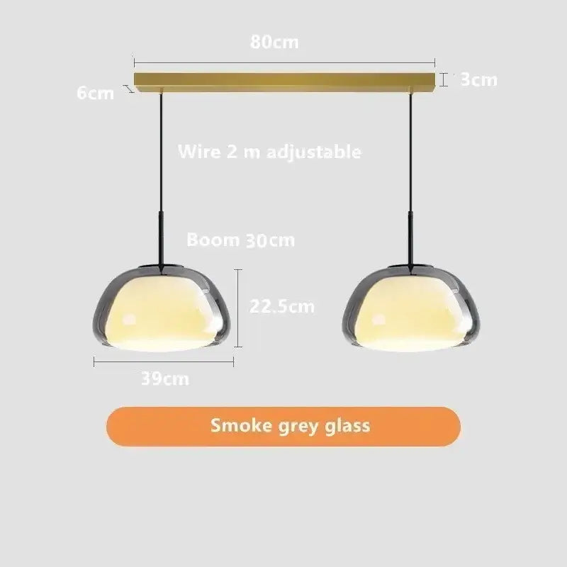 Minimalist clear glass jelly pendant lamp for living room