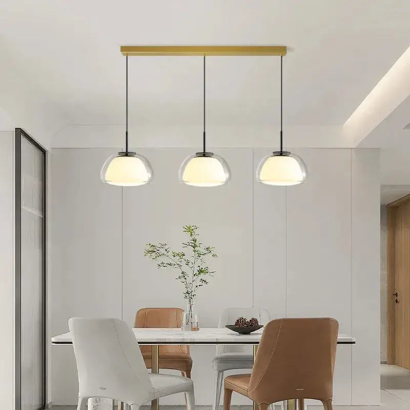 Minimalist clear glass jelly pendant lamp for living room