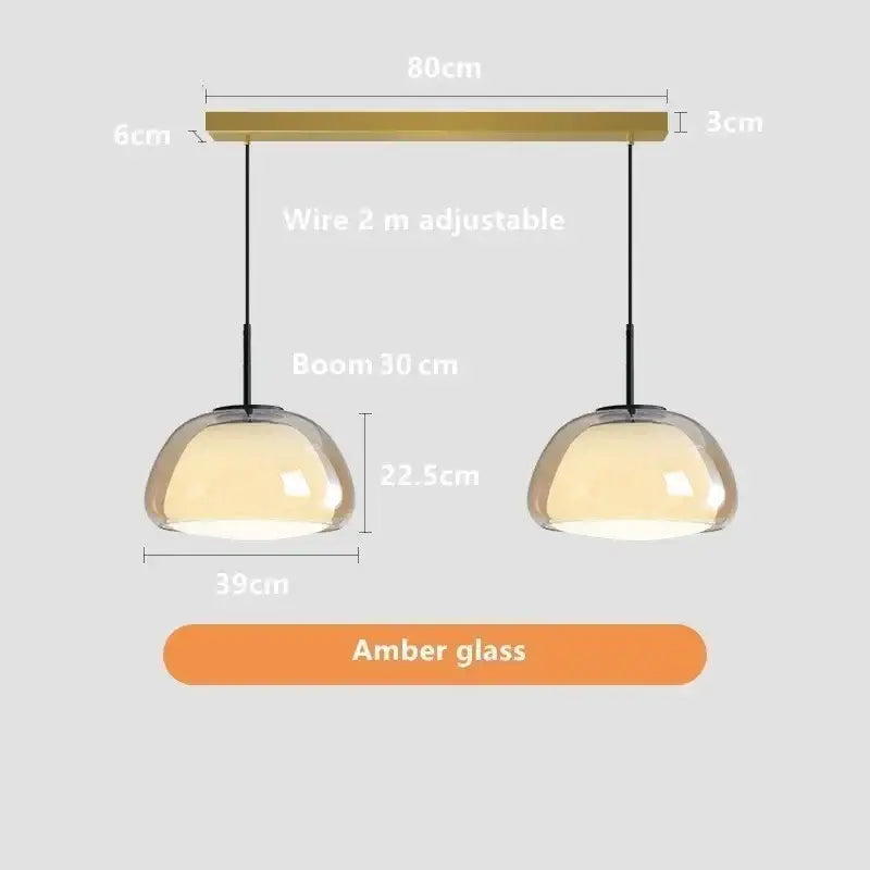 Minimalist clear glass jelly pendant lamp for living room