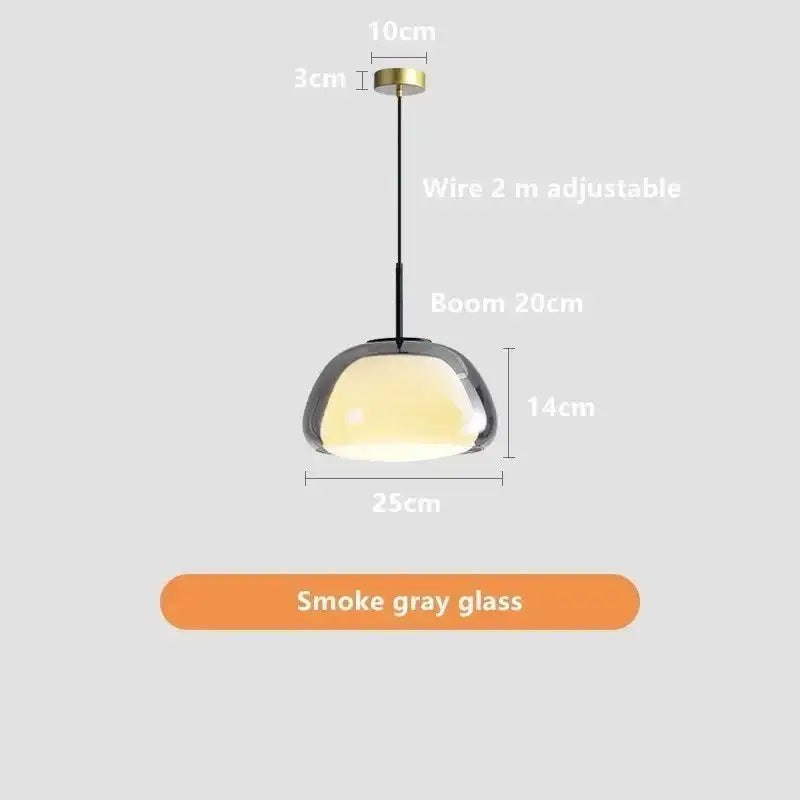Minimalist clear glass jelly pendant lamp for living room