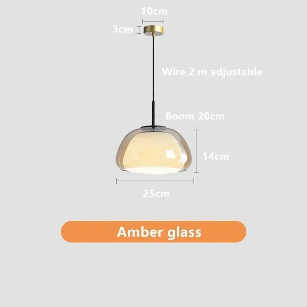 Minimalist clear glass jelly pendant lamp for living room