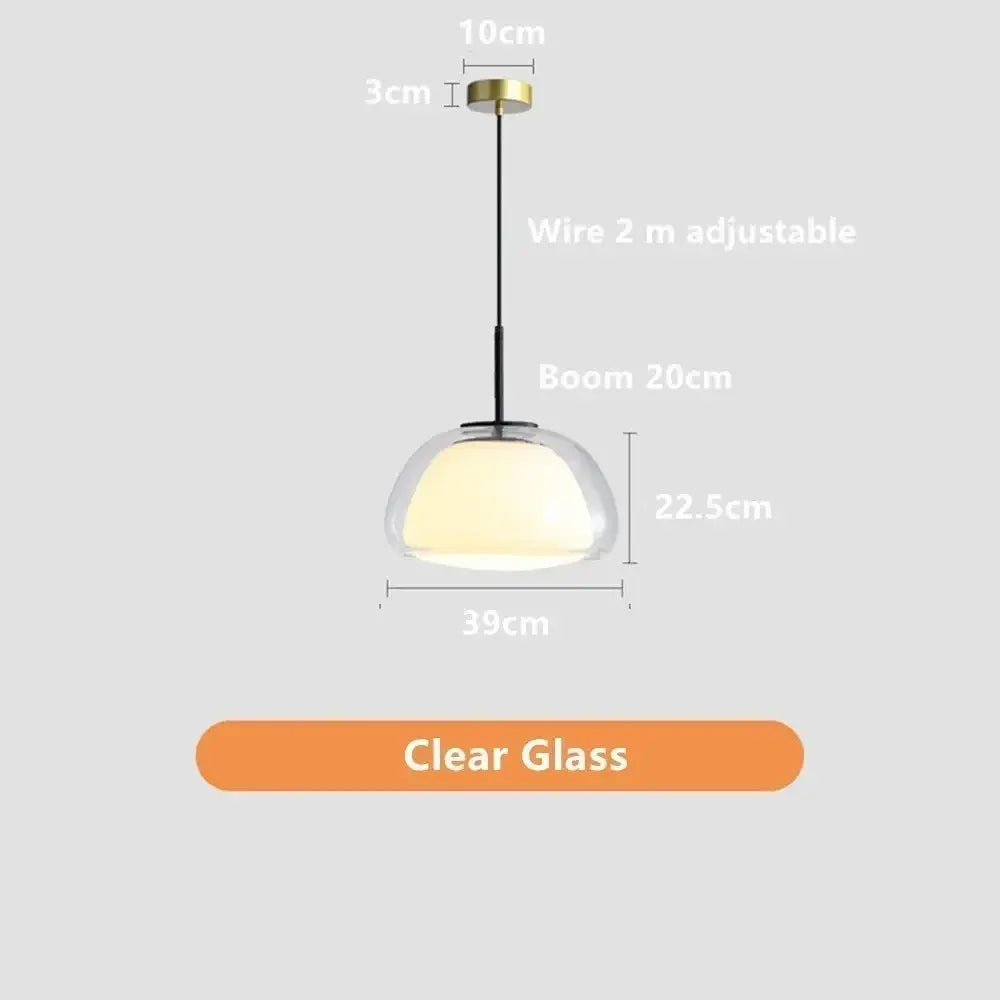 Minimalist clear glass jelly pendant lamp for living room