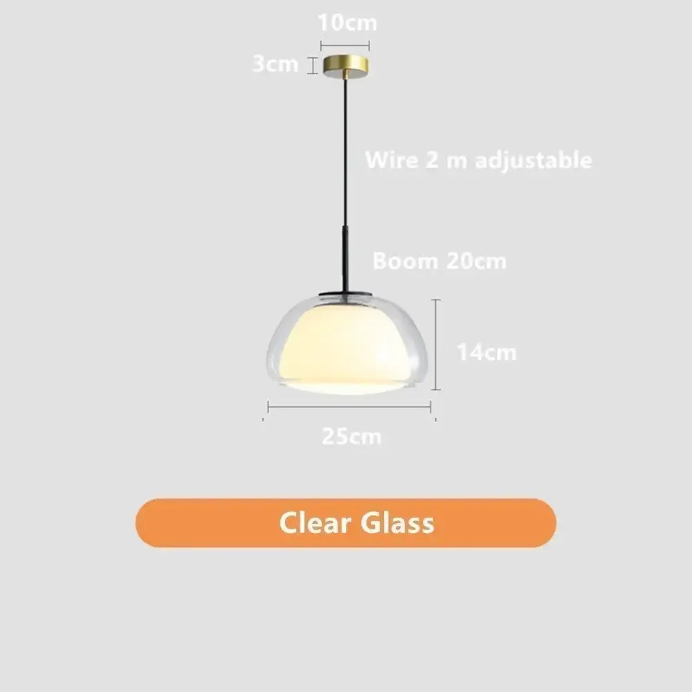 Minimalist clear glass jelly pendant lamp for living room