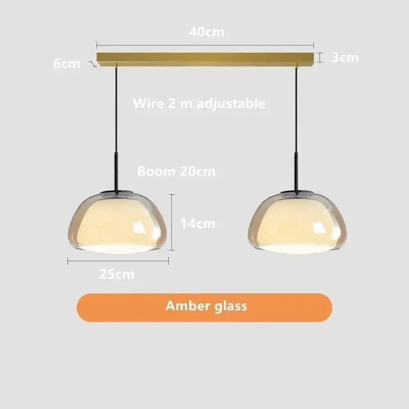 Minimalist clear glass jelly pendant lamp for living room