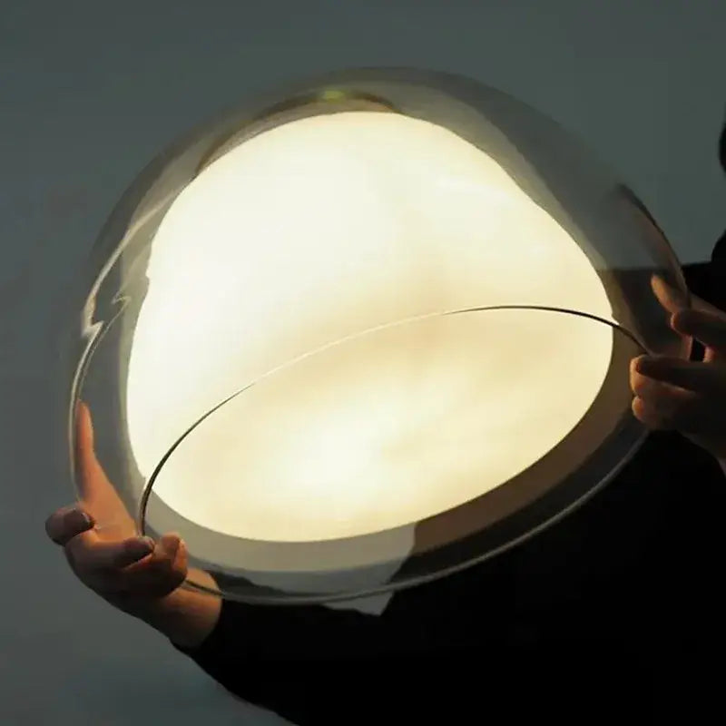 Minimalist clear glass jelly pendant lamp for living room
