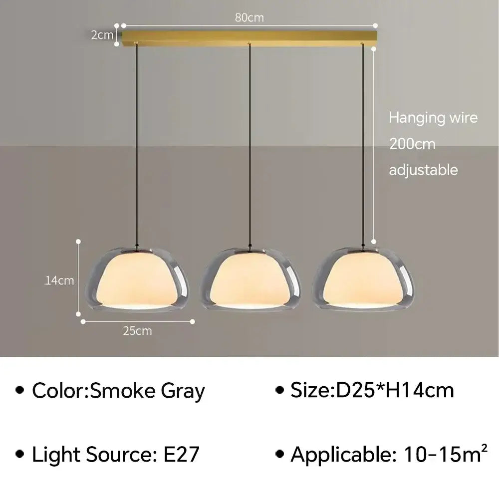 Minimalist clear glass jelly pendant lamp for living room