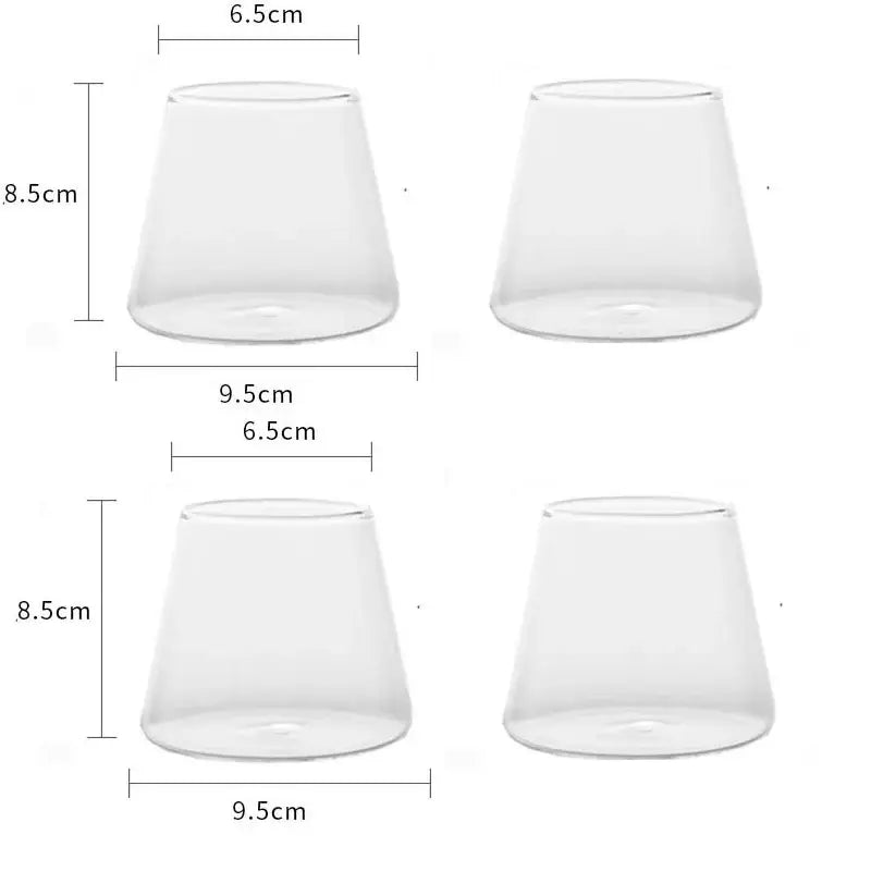Minimalist clear glass water cup for kitchen and dining room