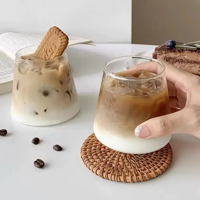 Minimalist clear glass water cup for kitchen and dining room