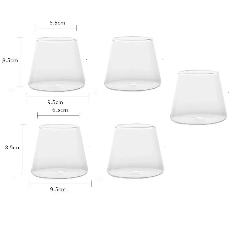 Minimalist clear glass water cup for kitchen and dining room