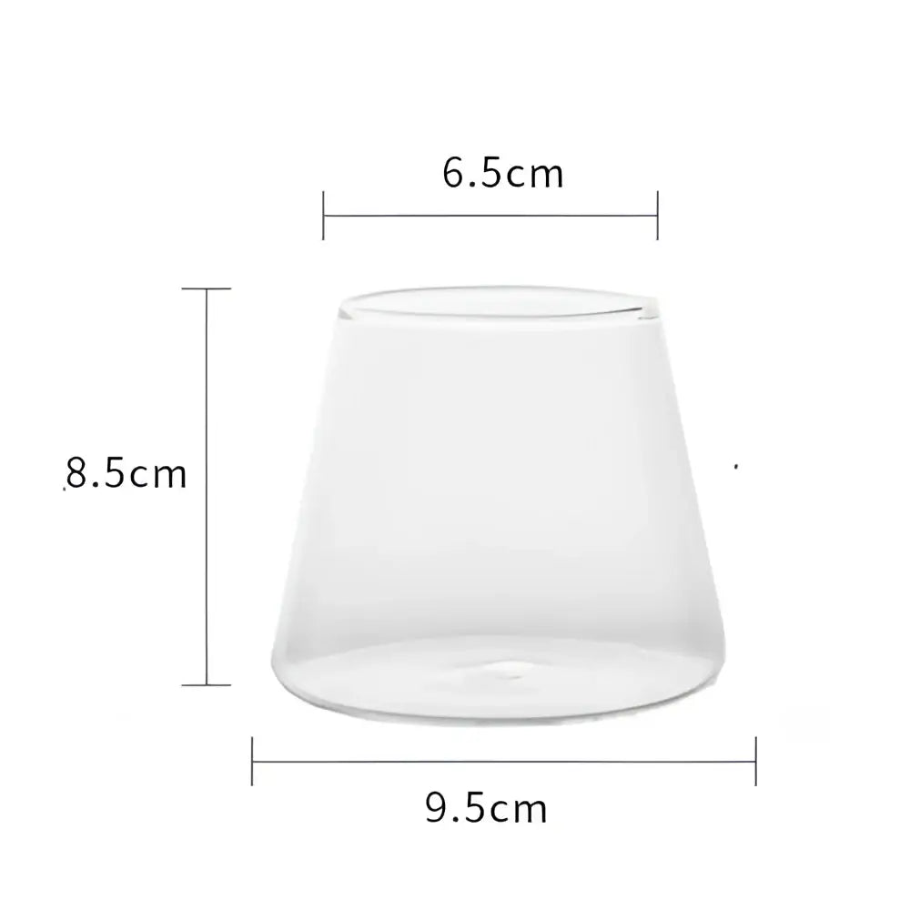 Minimalist clear glass water cup for kitchen and dining room