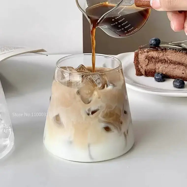 Minimalist clear glass water cup for kitchen and dining room