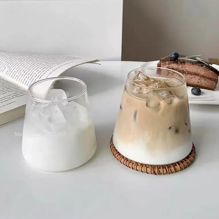 Minimalist clear glass water cup for kitchen and dining room