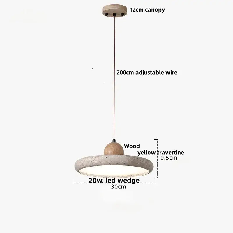 Minimalist concrete and wood led wood pendant light dining room