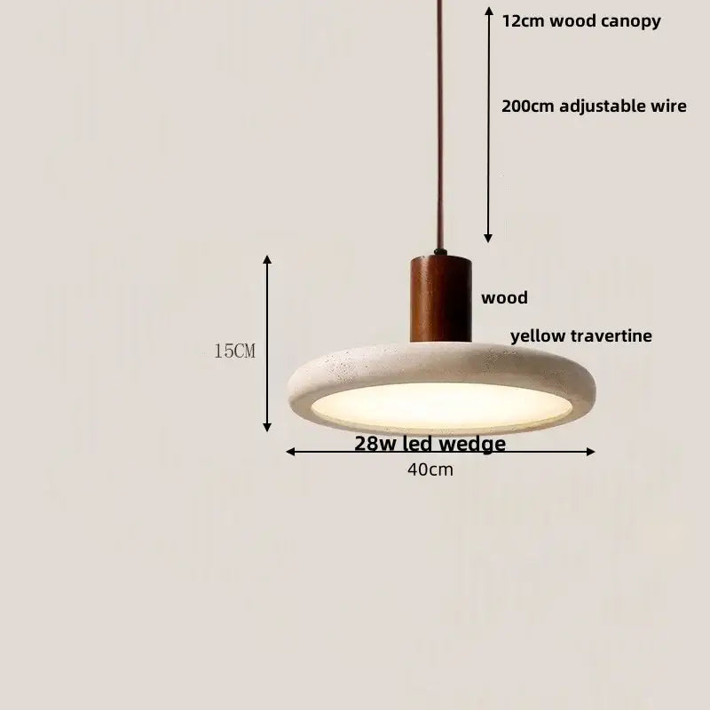 Minimalist concrete and wood led wood pendant light dining room