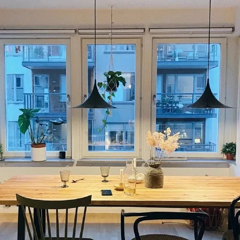 Minimalist copper horn chandelier pendant light for dining room