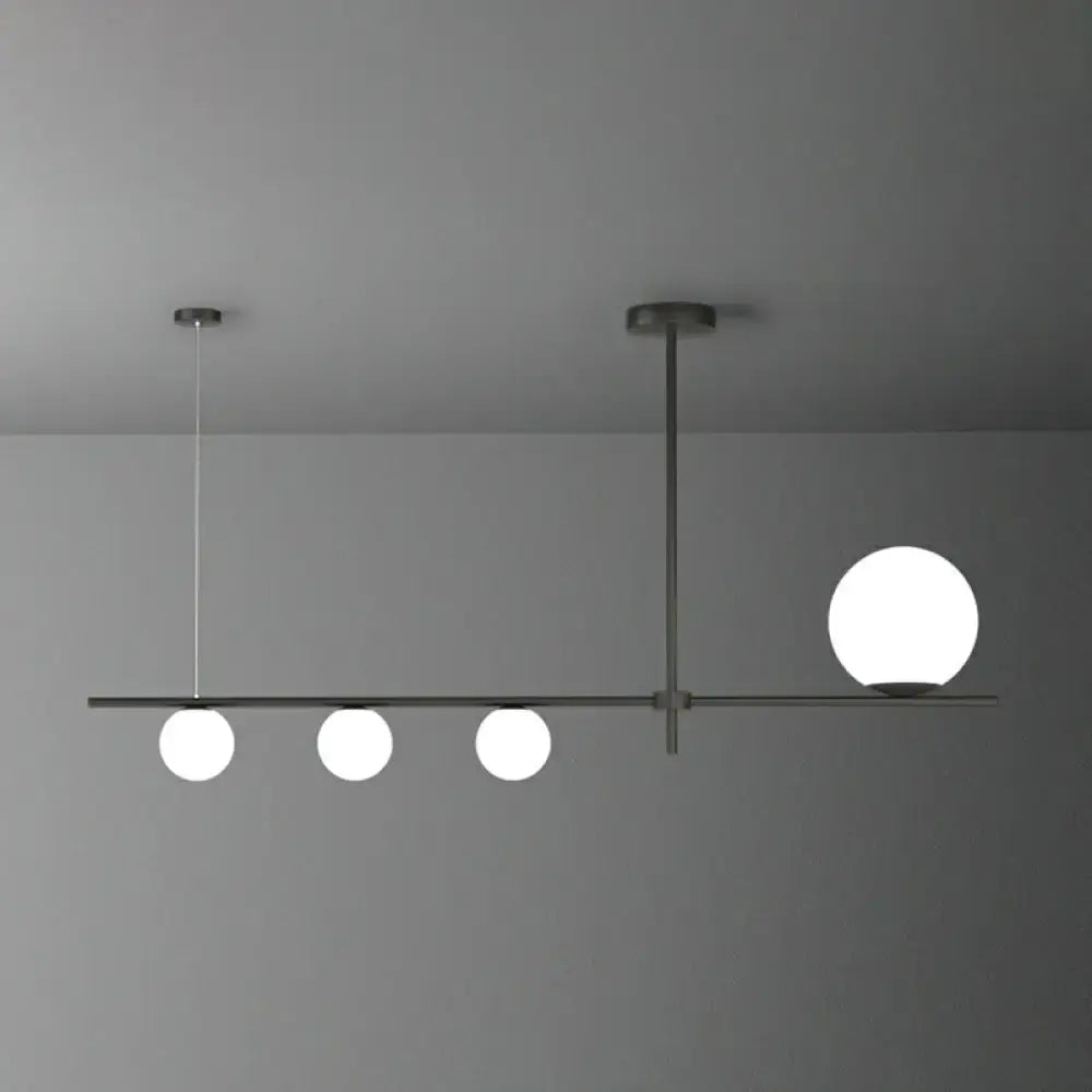 Minimalist cream glass globe island pendant light for dining room