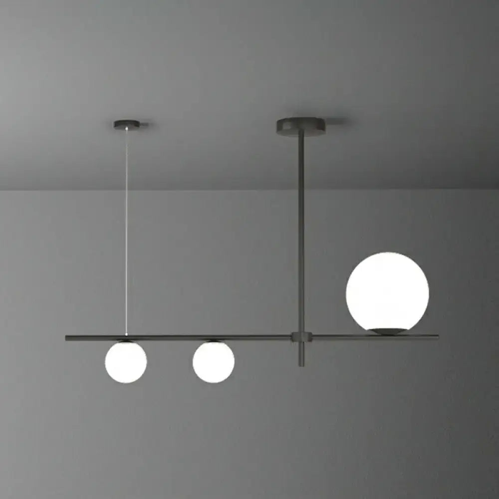 Minimalist cream glass globe island pendant light for dining room