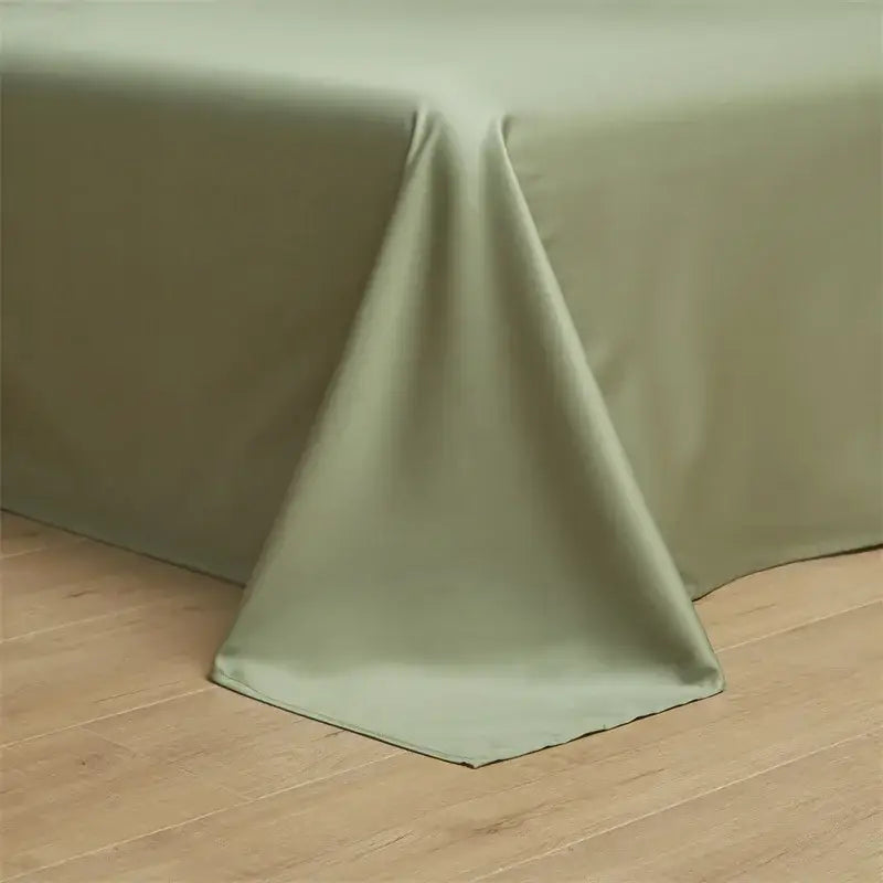 Minimalist cream & green egyptian cotton solid bedding set bedroom