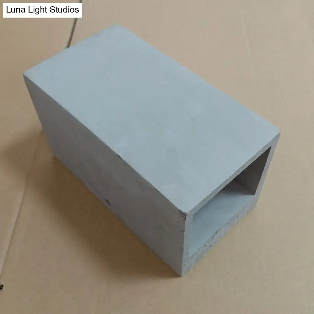 Minimalist cube cement flush mount wall light for stairs