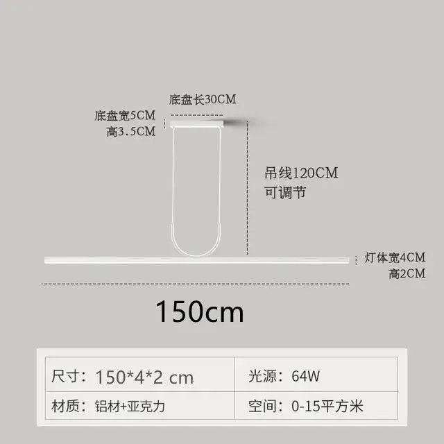 Minimalist decorbites black art led ceiling chandelier dining room