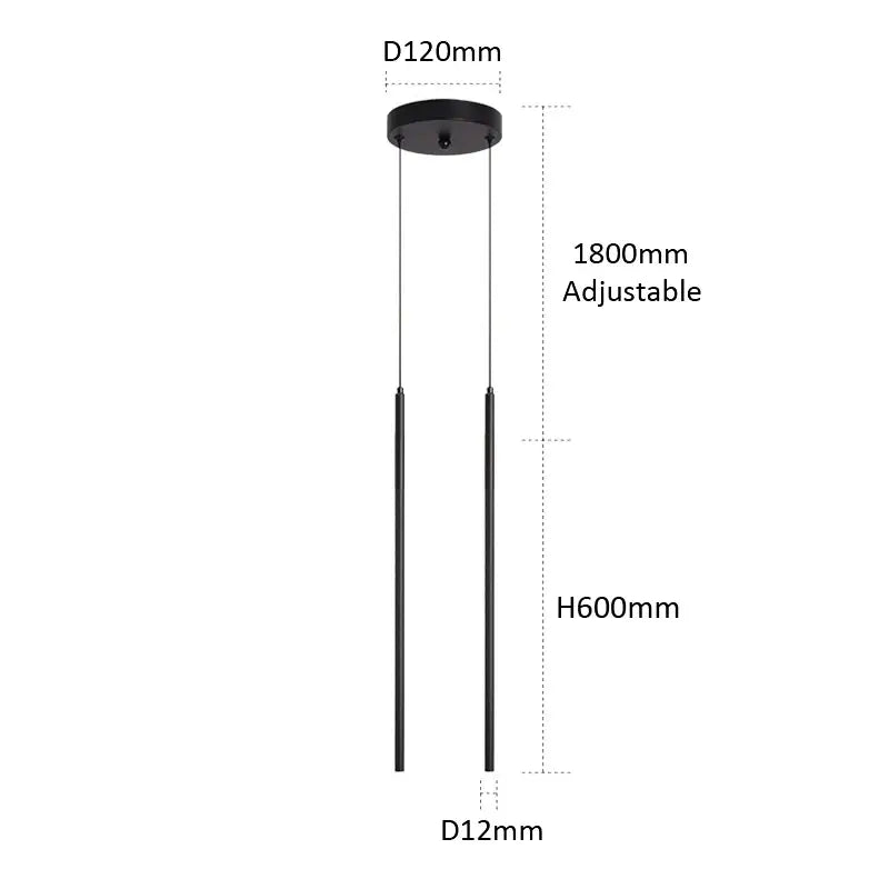 Minimalist decorbites black slim led pendant lamp dining room light