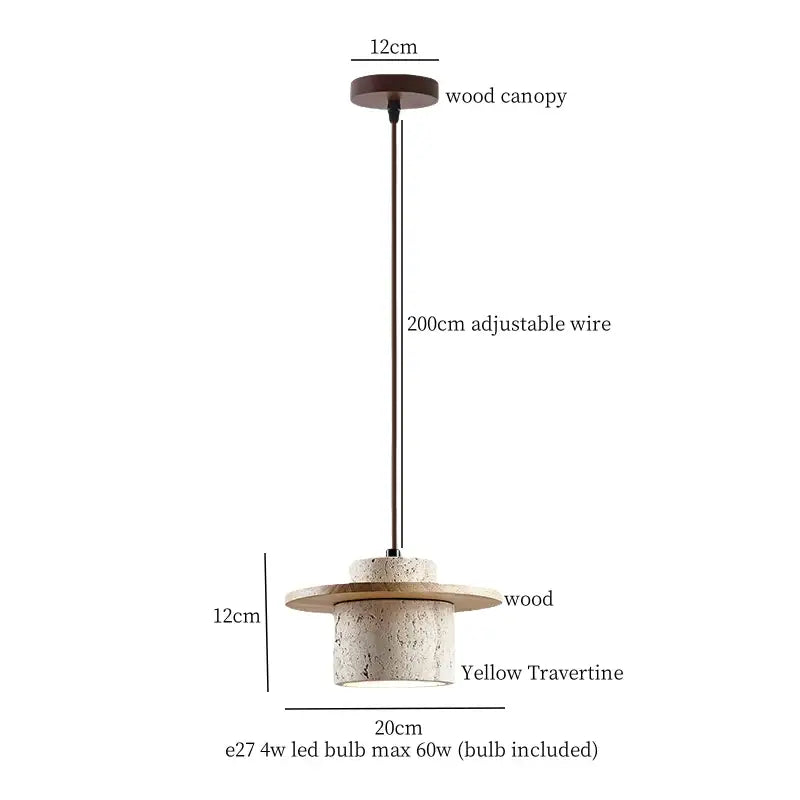 Minimalist decorbites led yellow travertine pendant lamp dining room