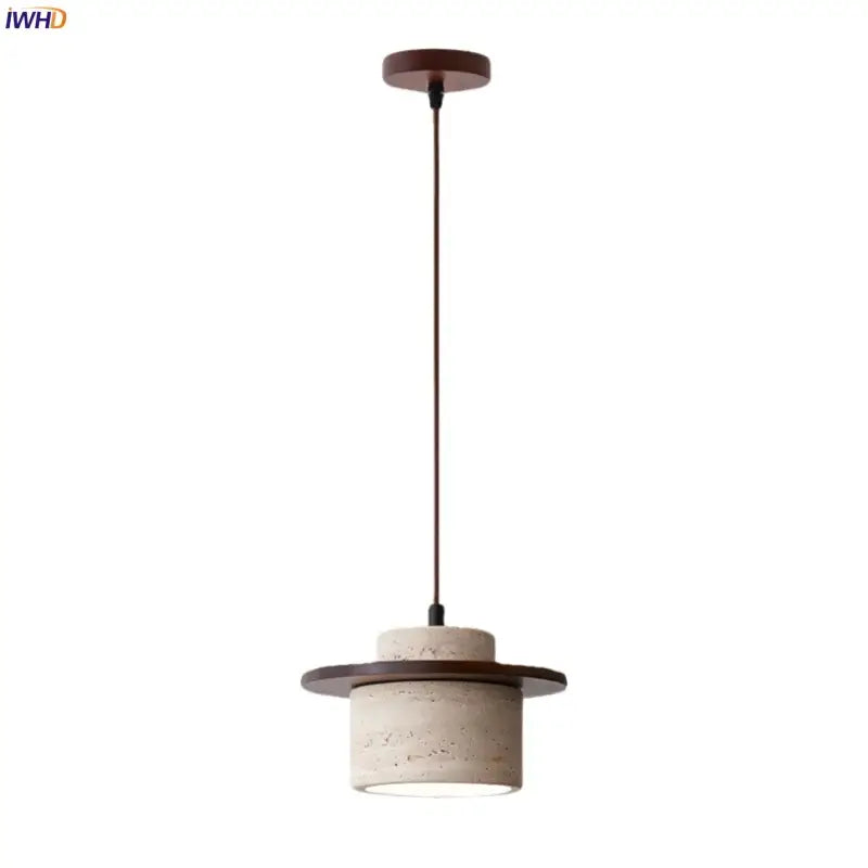 Minimalist decorbites led yellow travertine pendant lamp dining room