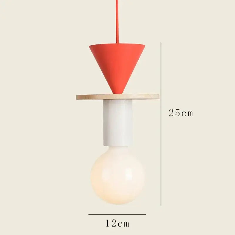 Minimalist earth tone wood and ceramic pendant light dining room