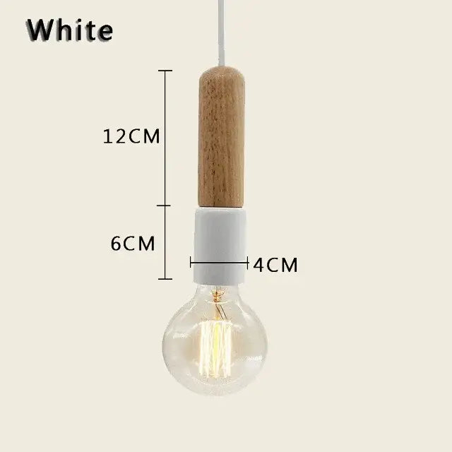 Minimalist earth tone wood and ceramic pendant light dining room