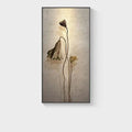 Minimalist earthy lotus led wall lamp for bedroom canvas decor