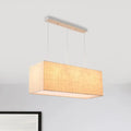 Minimalist flaxen rectangle island lighting kitchen fabric pendant