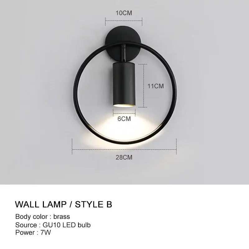 Minimalist gold adjustable angle wall light bedroom sconce