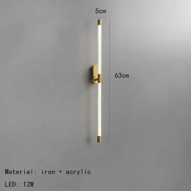 Minimalist gold & black decorbites acrylic line led wall lights bedroom