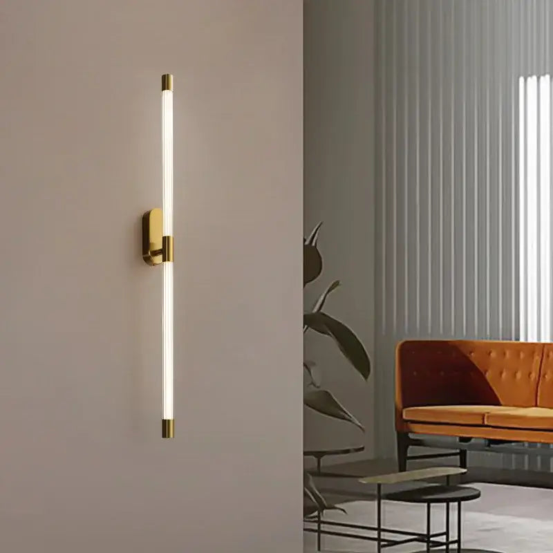 Minimalist gold & black decorbites acrylic line led wall lights bedroom