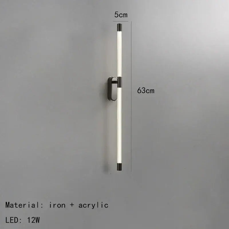 Minimalist gold & black decorbites acrylic line led wall lights bedroom