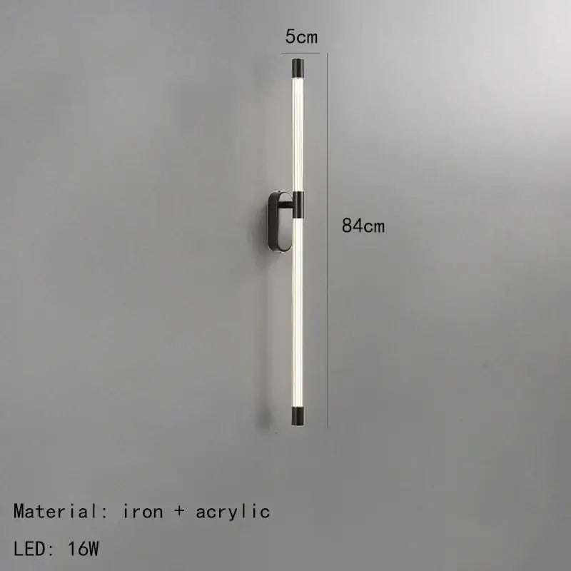Minimalist gold & black decorbites acrylic line led wall lights bedroom