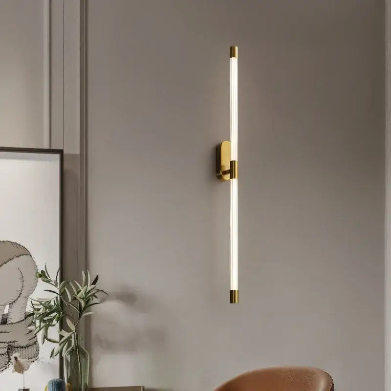 Minimalist gold & black decorbites acrylic line led wall lights bedroom