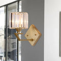 Minimalist gold crystal block wall sconce bedroom 110v-120v light