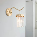 Minimalist gold crystal wall mount light bedroom sconce
