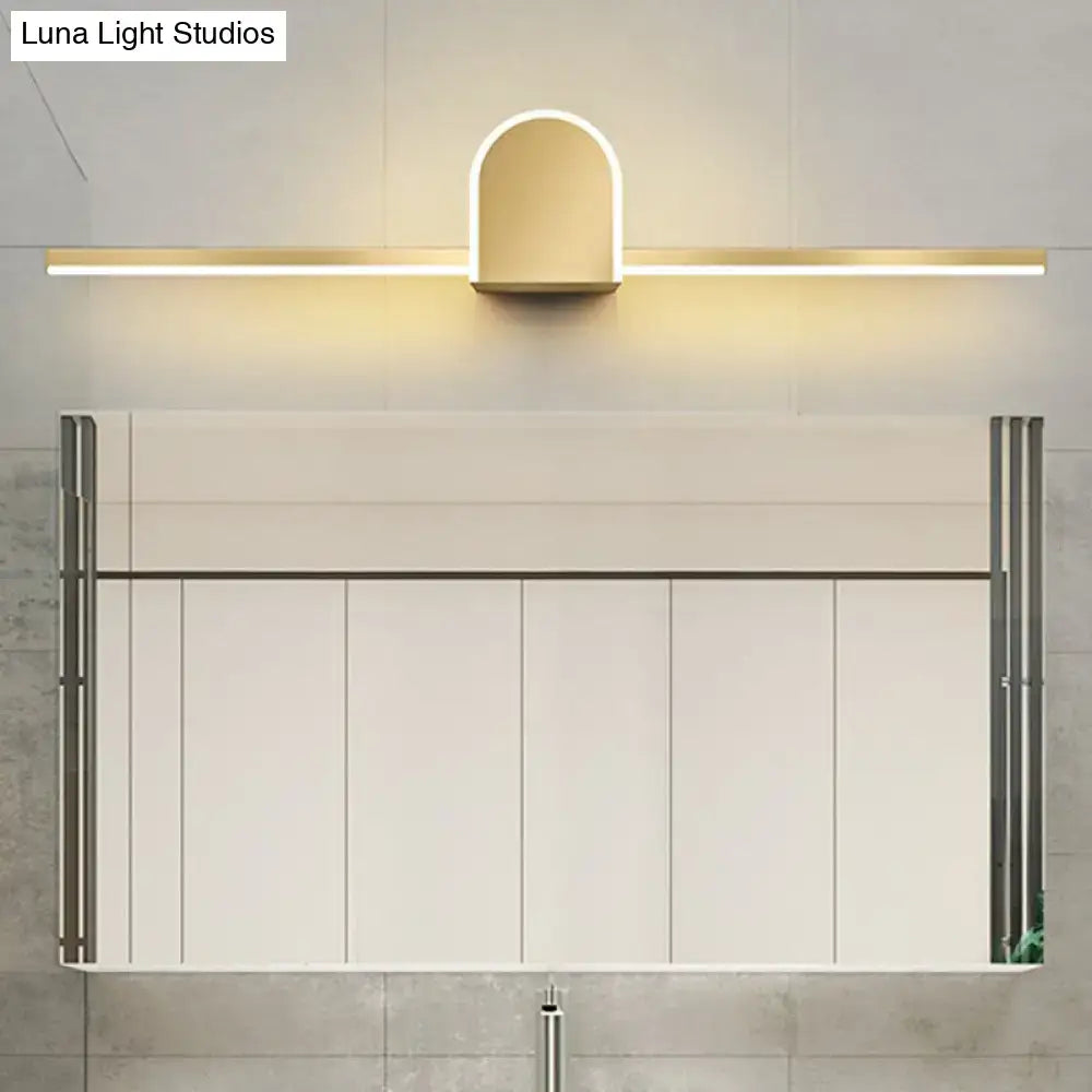 Minimalist gold finish led vanity light for bathroom walls