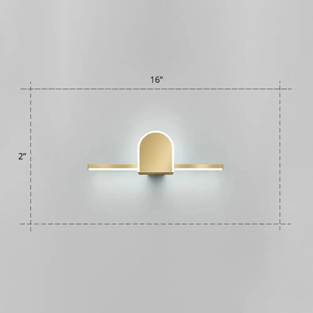 Minimalist gold finish led vanity light for bathroom walls
