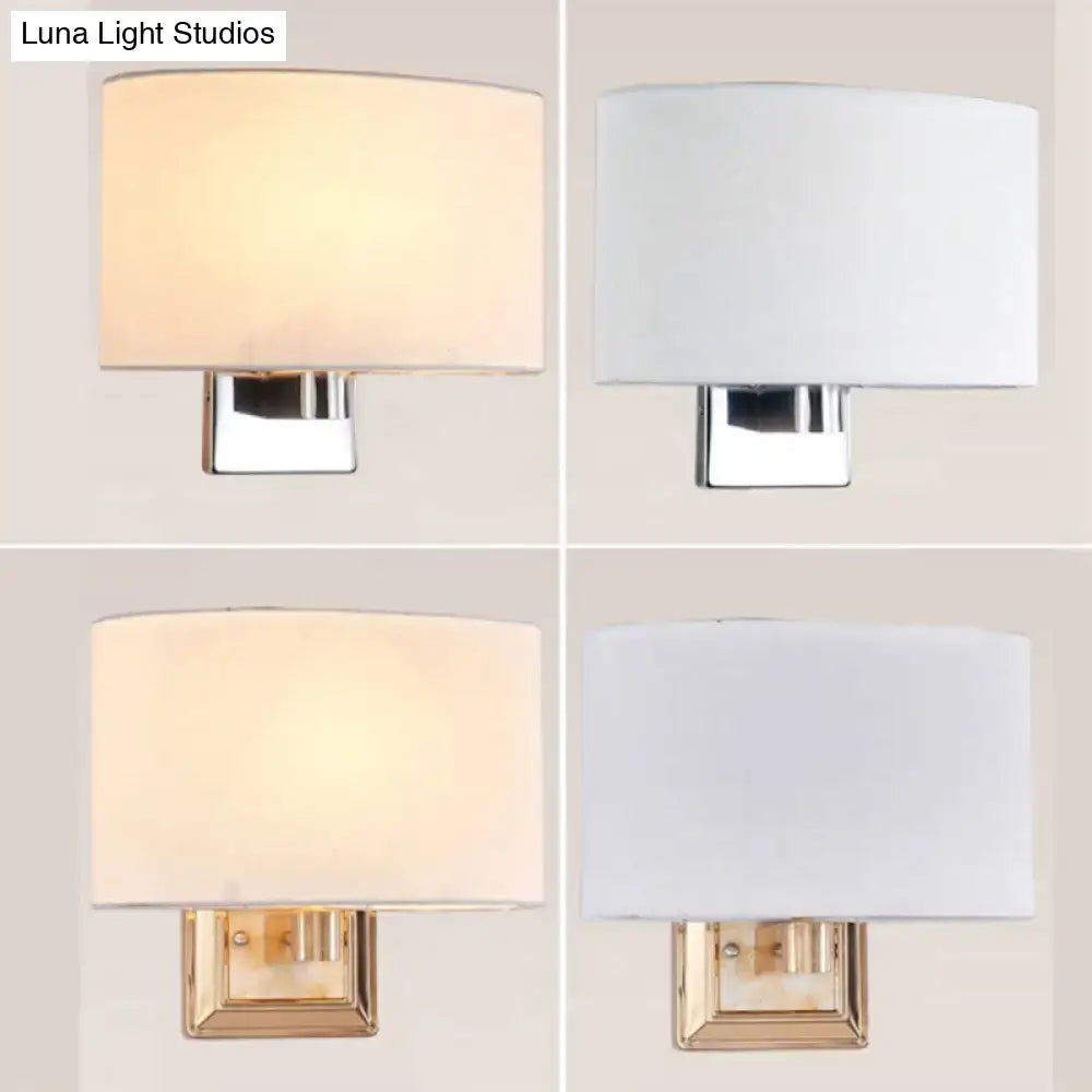 Minimalist gold finish rectangular fabric sconce dining room light
