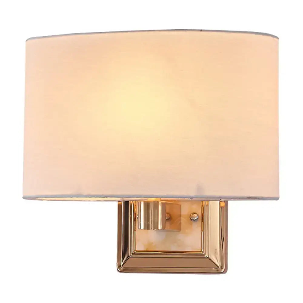 Minimalist gold finish rectangular fabric sconce dining room light