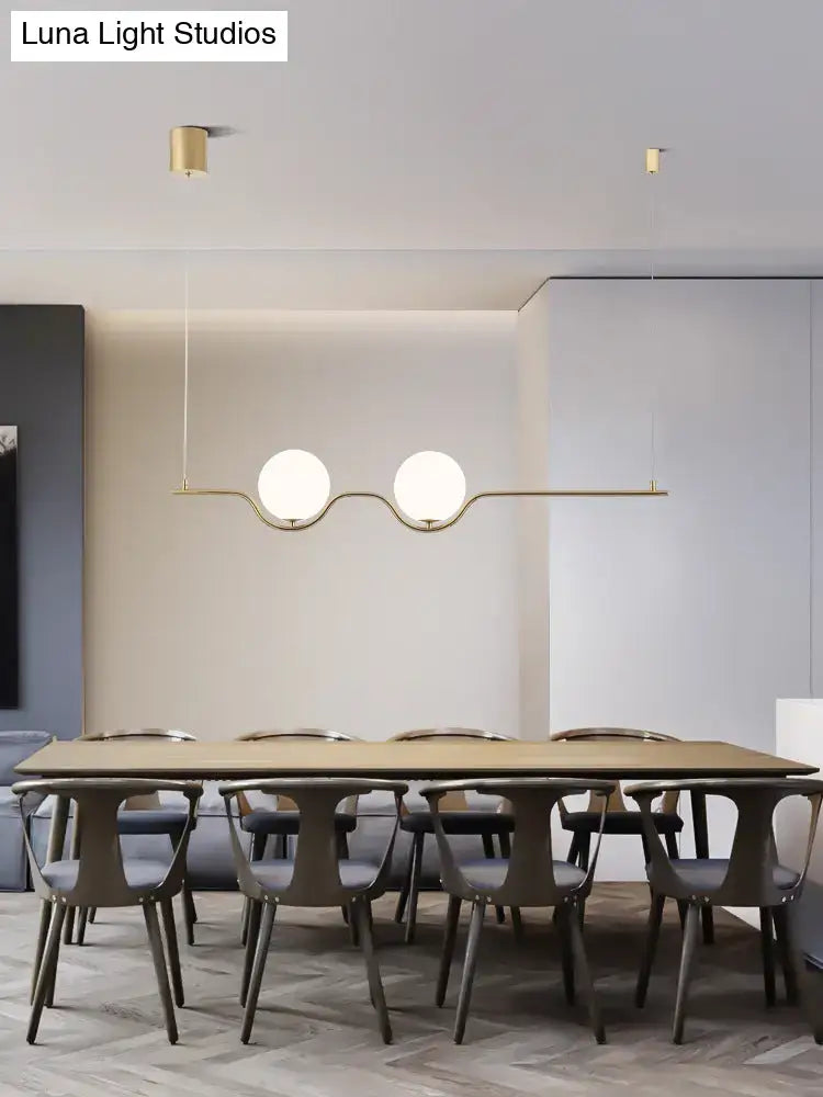 Minimalist gold metal island pendant dining table ceiling light