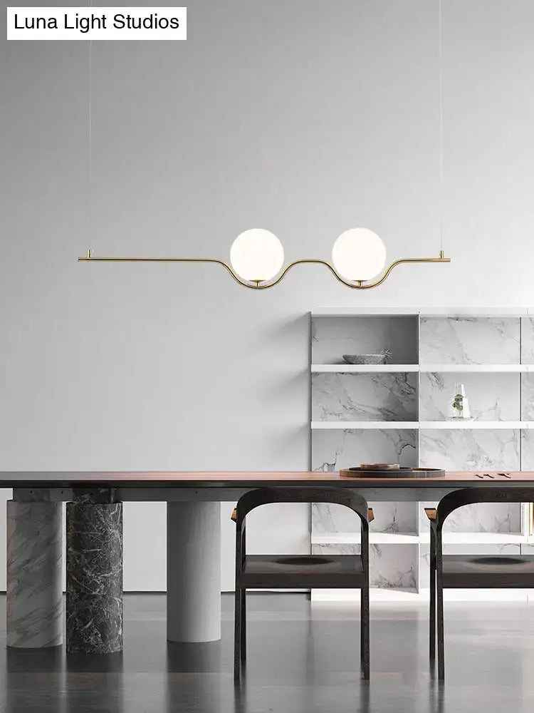 Minimalist gold metal island pendant dining table ceiling light