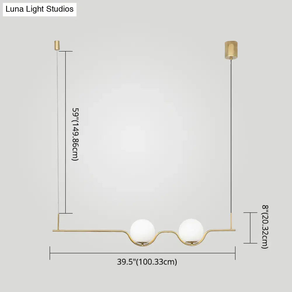 Minimalist gold metal island pendant dining table ceiling light