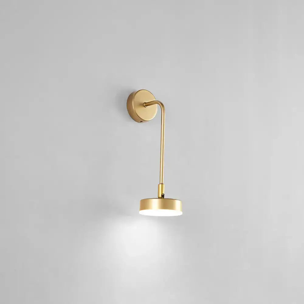 Minimalist gold metal led sconce wall mounted lamp for bedroom
