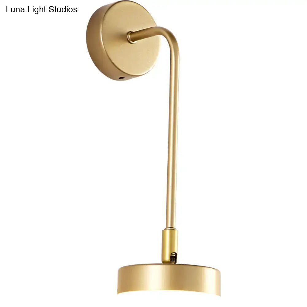 Minimalist gold metal led sconce wall mounted lamp for bedroom