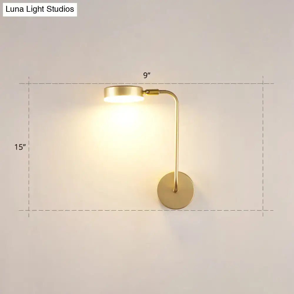 Minimalist gold metal led sconce wall mounted lamp for bedroom